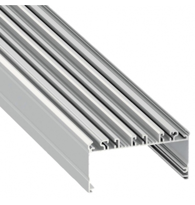 Perfil Aluminio Ideo Blanco, De Superficie y Suspendido, Máximo 6 Tiras de 12mm, 1 metro