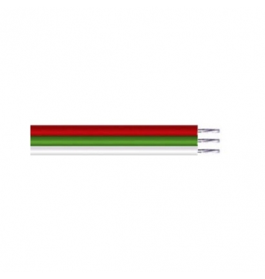 Cable Eléctrico Rojo, Verde Blanco, 3 Pin, Calibre 18AWG. 1 metro