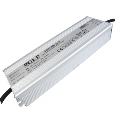 Fuente de alimentación de voltaje constante regulable Triac LED de 200 W, 24V. IP67