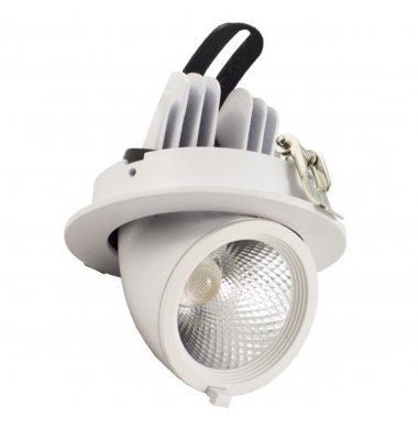 Foco Proyector LED Gimbal, 12W, Orientable. LED CREE. Blanco Mate, Ángulo 24º