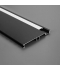 Perfil Aluminio SKIRT de 2 metros, Negro Mate, Para Zócalos, Máximo Tiras de 10mm