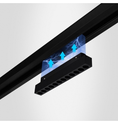 Lineal Carril LED Osram Magnético MICA, 12W, 48V, Ángulo 36º, Negro Mate