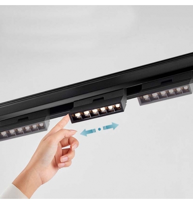 Foco Carril LED Osram Magnético STAN, 6W, 48V, Ángulo 36º, Basculante, Negro Mate