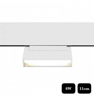 Foco Carril LED Osram Magnético SAM, 6W, 48V, Ángulo 120º, Basculante, Blanco Mate