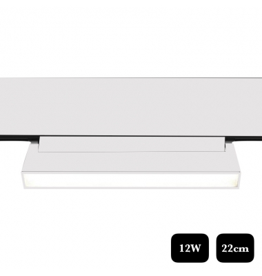 Foco Carril LED Osram Magnético SAM, 12W, 48V, Ángulo 120º, Basculante, Blanco Mate