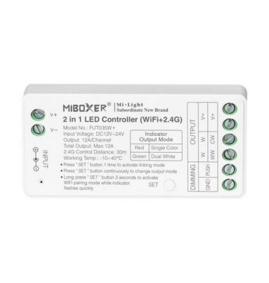 Controlador Monocolor, CCT WiFi, 12V (240W), 24V (480W), 48V (960W) MiBOXER