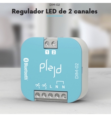 Regulador LED de 2 canales. Atenuador universal con salida para dos cargas