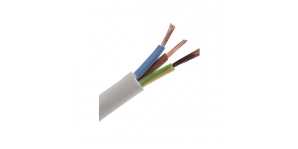 Cable Manguera Redonda Blanca. 3 x 1.5mm. 1 Metro