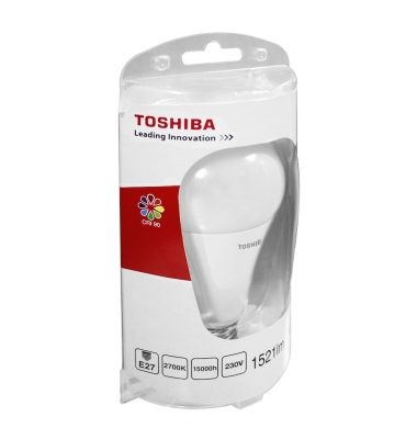 Bombilla LED Toshiba E27 A60 Estándar 15W. Blanco Cálido de 2700k. 1521 Lm. Ángulo 200º
