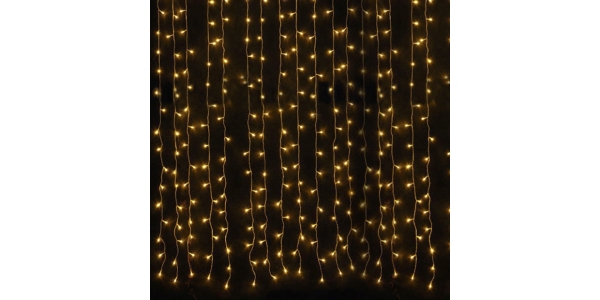 Cortina Luminosa 18W . 3 x 3 metro. Luz cálida. 300 LEDs