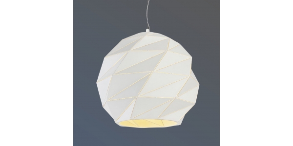 Lámpara Colgante Esfera de Metal. 1 Luz base E27. Acabado Blanco