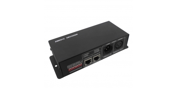 Controlador de 3 canales con interfaz DMX512 para LED RGB 12-24 V