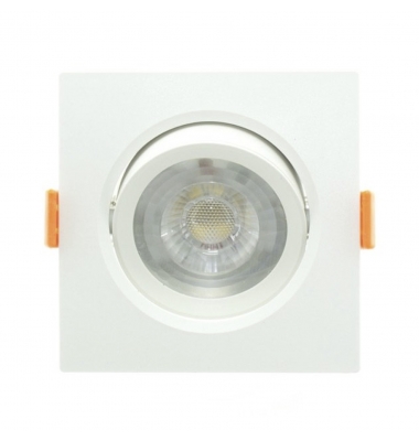 Downlight LED Cuadrado Aurora Blanco 12W - 1050Lm. Direccionable. Blanco Cálido. Ángulo 40º