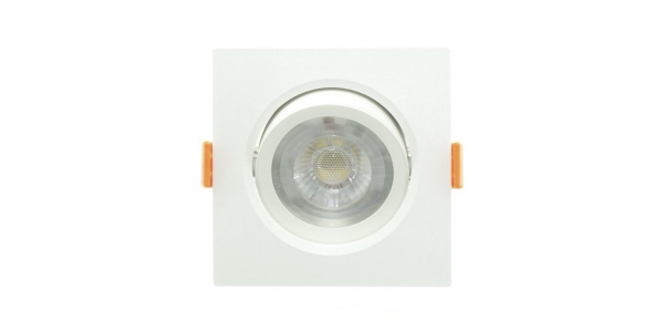 Downlight LED Cuadrado Aurora Blanco 12W - 1050Lm. Direccionable. Blanco Natural. Ángulo 40º