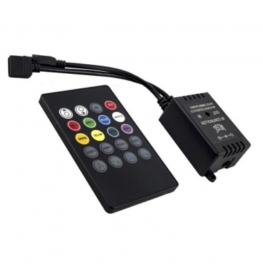 Controlador Musical Tiras RGB 5V/12V/24V. Control Remoto