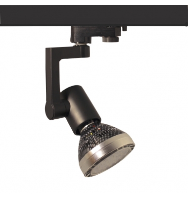 Foco Carril Orientable Monofásico Negro PAR30 35W LED Osram. 1 encendidos. Ángulo 25º