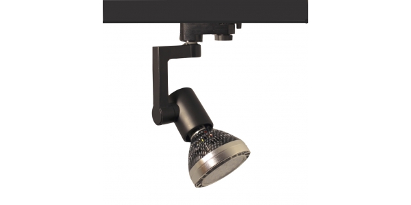 Foco Carril Orientable Monofásico Negro PAR30 35W LED Osram. 1 encendidos. Ángulo 25º
