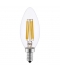 Bombilla LED E14, Regulable, Vela, Filamento, C35, 4W. Blanco Cálido. Ángulo 360º