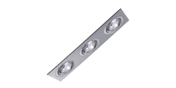 Foco Empotrable Basculante Spot 3 luces Aluminio. Para Bombillas LED GU10 y MR16