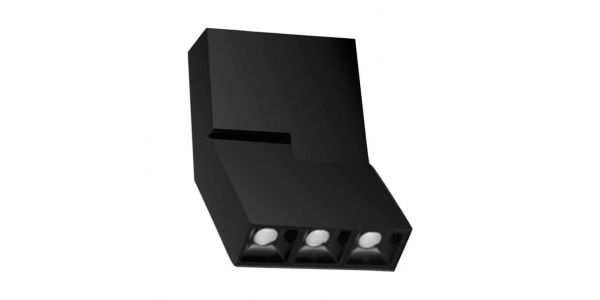 Carril Magnet LED Darkle Negro 6W - 24V. Ángulo 34º, LED Osram