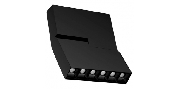 Carril Magnet LED Darkle Negro 12W - 24V. Ángulo 34º, LED Osram