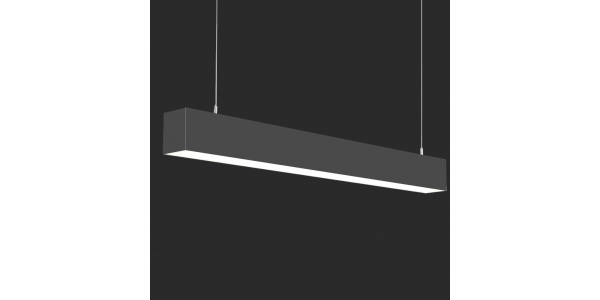 Lámpara Colgante LED LIN, 70W, 3000 Lm, Ángulo 120º, Acabado Metacrilato Negro Mate