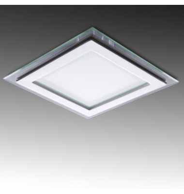 Downlight Panel Cristal LED Cuadrado 18W. Ángulo 120º