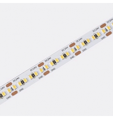 Tira LED Monocolor 21.6W/m. 24V, SMD2216, 80lm/w. 300 LEDs/m. Carrete 5 metros, Interior, IP20