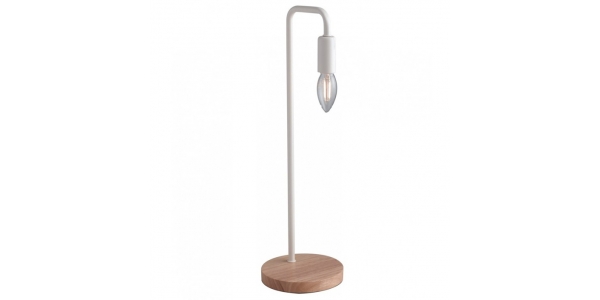 Lámpara de sobremesa SUSHI. Combinación base madera y brazo de metal en negro. Luce Ambiente Design. 1*E14. 140*450mm