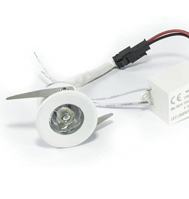 Foco Empotrar LED Waker II, 1W, Blanco Mate, IP20, Ángulo 40º, Blanco Cálido de 3000k