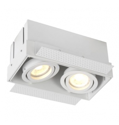Foco Empotrable LED Box, Blanco, 2*10W. Orientable, Ángulo 60º