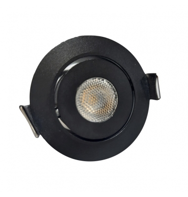Foco Empotrar LED MINI, Basculante, 3W, Negro Mate. Blanco Natural de 4200k, Ángulo 60º