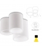 Lámpara de techo redonda Banjie en yeso blanco con tres elementos 3XGU10