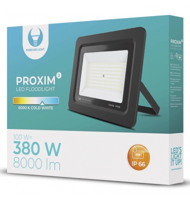 Foco Proyector LED SMD Proxim II, 100W. Blanco Natural de 4500k. IP66