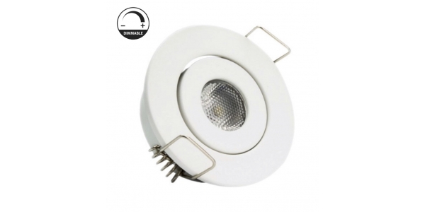 Foco Empotrar LED Dimmable, MINI, Basculante, 3W, Blanco Mate. Blanco Natural de 4200k, Ángulo 60º