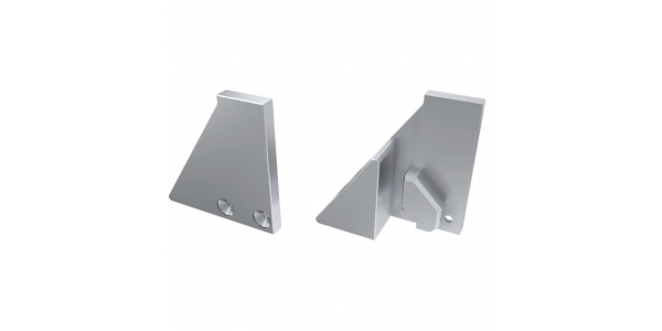 Soporte Lateral Cerrado de Aluminio, Perfil LABEL, Vidrios-Metacrilatos 10mm