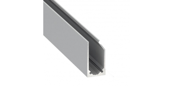 Perfil Aluminio LABEL de 1 metro para Estanterías y Rotulación, Vidrios y Metacrilatos de 10mm