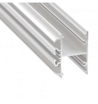 Perfil Aluminio HALL de 1 metro, para Paredes en Superficie y Colgantes, Acabado Blanco