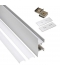 KIT - Perfil Aluminio FANCY de 2 metros, Blanco Mate, Para Paredes en Superficie, Iluminación Lateral Doble