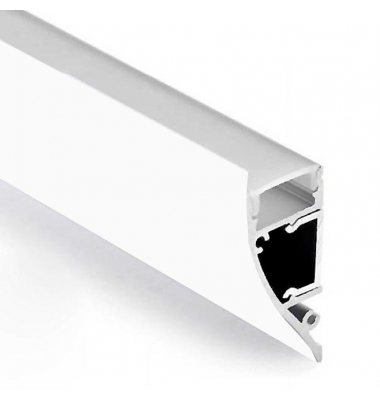 KIT - Perfil Aluminio BILLET de 2 metros, Blanco Mate, Para Paredes en Superficie