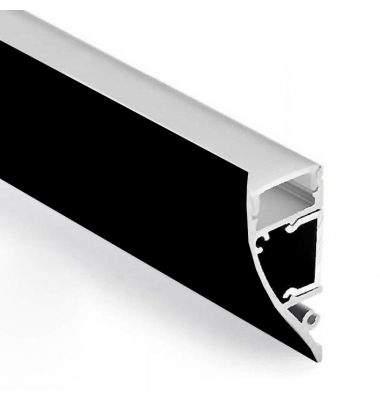 KIT - Perfil Aluminio BILLET de 2 metros, Negro Mate, Para Paredes en Superficie