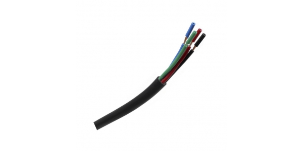 Cable manguera redonda, PVC, 4x0,50 Negro, Interior azul, rojo, verde y negro, 1 Metro