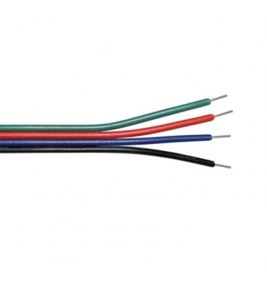 Cable Eléctrico Azul, Rojo, Verde, Negro, 4 Pin, Calibre 20AWG. 1 metro