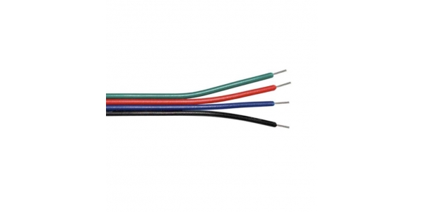 Cable Eléctrico Azul, Rojo, Verde Negro, 4 Pin, Calibre 20AWG. 1 metro